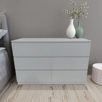 Commode en bois à 6 tiroirs, armoire profonde, meuble de rangement pour salon et chambre à coucher