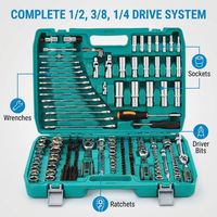 216pcs CR-V Multifunctional High-Torque Portable Wrench Kit Heat-Treated Combination Box Car Motorcycle Repair Tool Set