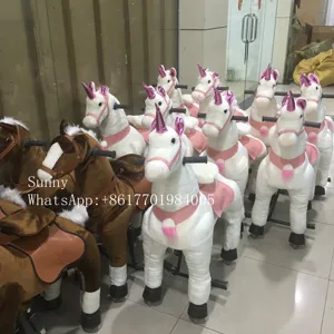 Unisex Sang Trọng Cơ Khí Đi Bộ Ngựa Đồ Chơi Trẻ Em Vui Chơi Giải Trí Ride-On Horse Loại Động Vật