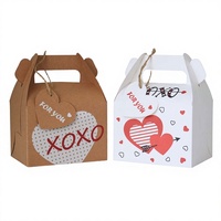 Boîtes en papier kraft rigide faites à la main pour cadeaux de mariage sur le thème de la Saint-Valentin, fermeture magnétique, poignée, doublure en éponge, logo personnalisé, cœur, nourriture