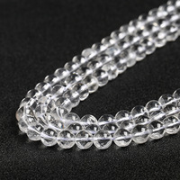 Perles de pierres précieuses en vrac de 4 mm à 12 mm, cristal naturel rond, pierres en vrac pour la fabrication de bracelets, colliers, bijoux, vente en gros