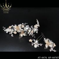AP-4476T AFLODY pabrik grosir semi-transparan gading buatan tangan Resin bunga Pin Set pernikahan pengantin aksesoris rambut