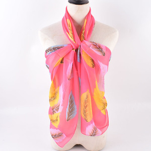 Scialle di Chiffon 150*50cm personalizzabile in cotone/foglia di seta motivo caldo nuovo autunno amichevole scialle da <span class=keywords><strong>donna</strong></span> di lusso primavera 2025 - Product Image 3