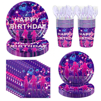 Décorations de fête sur le thème du groupe de filles chasseuses de démons de K-POP, fournitures de fête sur le thème de l'anime pour les anniversaires d'enfants