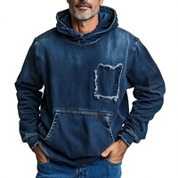 Veste en jean à carreaux pour homme grande taille, hiver, haute qualité, col montant, à capuche, épaisse, en coton délavé, décontractée, manches longues, boutonnée, bleue