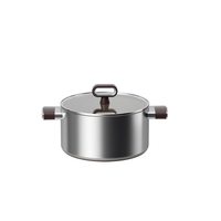 Ensemble de casseroles en acier inoxydable 304 tri-couches, série titane fondu, antiadhésif, compatible gaz et induction, poêle de cuisson C