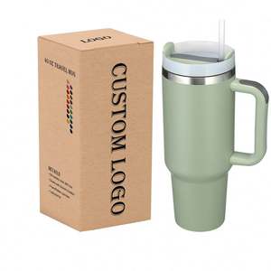 In Stock Can Choose Color Customized <b>40Oz</b> Rhinestone Travel <b>Tumbler</b> Car Mug <b>With</b> <b>Handle</b> and Lid - Product Image 1