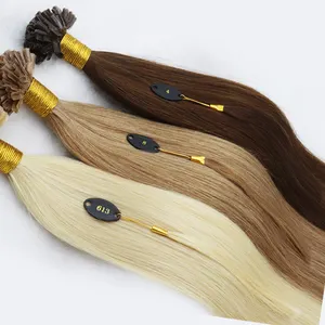 Remy Full Cuticle Hair Double Drawn U tip/Flat tip/I tip Hair Extensions Wholesale Italian Keratin Flat Tip Hair Extension
