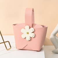 JOYWOOD Boîte de mariage créative de style européen avec poignée en cuir Sac cadeau de bonbons