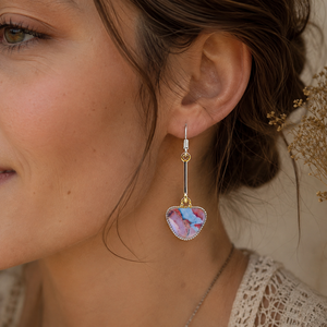 Orecchini colorati a barra lunga, orecchini pendenti con motivo unico, accessori di moda per donna - Product Image 5