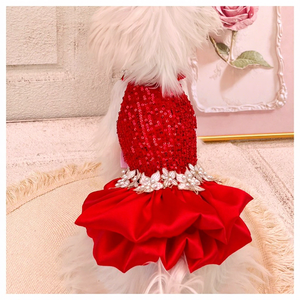 Vestido de Lujo para Perro, Vestido Formal de Princesa para Maltese, Bichón Frisé y Yorkshire Terrier, con Diseño Floral - Product Image 3