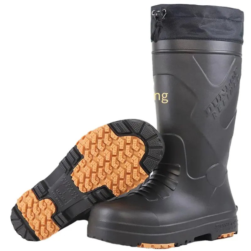Super Anti-Wearable design men plus velvet rain boots Cotton waterproof boots lightweight non-slip wear-resistant snow boots man