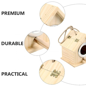 Nhỏ vừa và lớn ngoài trời bằng GỖ CHIM nhà mộc mạc chim nhà gỗ tuyết tùng mới bằng gỗ trang trí nhà chim treo tổ - Product Image 2