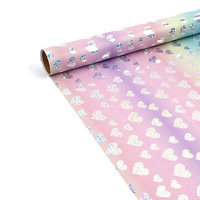 Papier d'emballage DAMAI violet pour fête de la Saint-Valentin, thème sirène sous la mer, à rayures florales, en papier couché, cadeau d'anniversaire pour filles