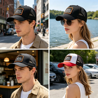 Gorra de malla de 5 paneles en blanco con logotipo bordado personalizado al por mayor, gorra trucker personalizada