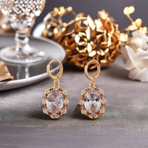 Regalo di <span class=keywords><strong>natale</strong></span> Lungo Appeso Zircone Cristallo Colorato <span class=keywords><strong>Filo</strong></span> di Seta Druzy 18K <span class=keywords><strong>Oro</strong></span> Orecchino Gocce - Product Image 2