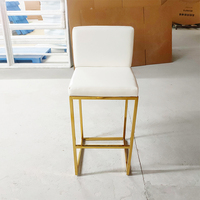 Chaise de bar à haut dossier en acier inoxydable, style minimaliste moderne, pour mariages, événements et fêtes