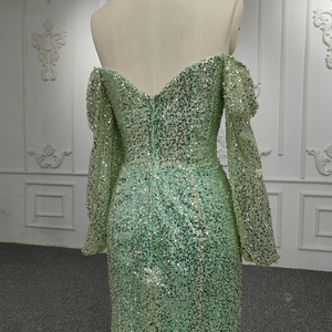 9901-1 Nouvelle robe de soirée élégante au design tendance, dentelle à perles, applique sirène, paillettes, robe de soirée - Product Image 3