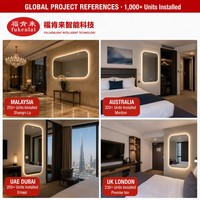 Miroir de salle de bain LED Fullkenlight à forme large et arrondie, rétroéclairage tactile, miroir intelligent LED pour salle de bain