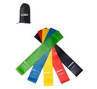 Juego de Bandas de Resistencia de Látex Natural de 5 Niveles, Mini Bandas de Ejercicio para Fitness en Casa, Yoga, Fisioterapia, Entrenamiento de Fuerza