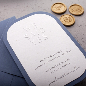 Exquisita Invitación de Boda con <span class=keywords><strong>Arco</strong></span>, Papel de Algodón con Letras en Relieve, Elegante y Moderna para Banquete de Matrimonio - Product Image 3