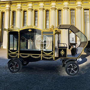 Карета-катафалк с прозрачным стеклянным верхом, черная, в викторианском стиле, на конной тяге - Product Image 3