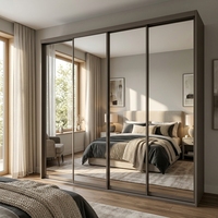 Armoire de chambre minimaliste haut de gamme Pavone avec fonctions extensibles, placard multifonctionnel pour villa
