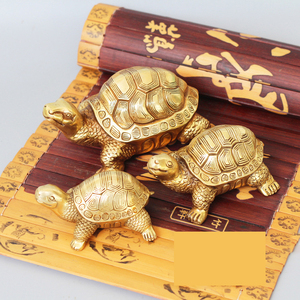 Statues de <span class=keywords><strong>tortue</strong></span> et de <span class=keywords><strong>dragon</strong></span> porte-bonheur en laiton pur <span class=keywords><strong>Feng</strong></span> <span class=keywords><strong>Shui</strong></span> chinois et articles bouddhistes, figurines en laiton doré et cuivre - Product Image 2