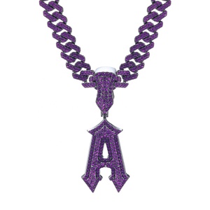 New Design Custom Hip Hop Jewelry Solid <strong>Back</strong> White Gold Plated Letter Pendant <strong>Necklace</strong> Men - Product Image 1