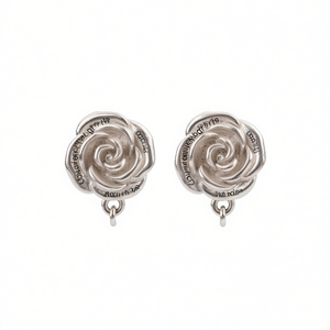 Orecchini a Perno Bicolore con Fiore 3D a Rosa per Donna, Accessorio di Gioielleria alla Moda - Product Image 1