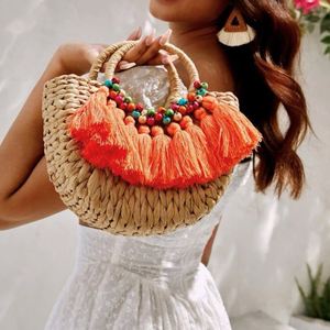 2021 Hot Sale Wholesale Low Price Woven Straw Tote Bag for Beach Use - Product Image 5