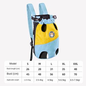 Evcil Hayvan Göğüs Çantası Kanvas Örgü Nefes Alabilir Taşınabilir Yürüyüş Seyahat Sırt Çantası Köpekler ve Kediler için Karikatür Desenli - Product Image 6