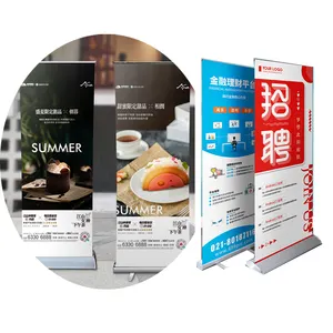 Banner Roll up Stand pubblicitario per eventi con supporto per banner su un lato in alluminio personalizzato per Display espositivo promozionale