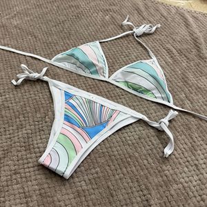 Costume da Bagno Lussuoso di Alta Qualità, Ecologico, Lavorato a <span class=keywords><strong>Maglia</strong></span>, Nuovo Bikini Sexy da Donna con Stampa e Spalline, Set Due Pezzi per Vacanze - Product Image 5