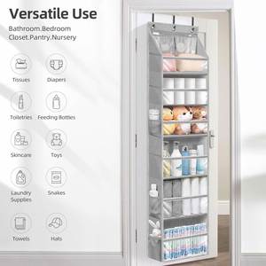 Organisateur suspendu grande capacité pour porte avec étagères et poches renforcées pour chambre et salle de bain, idéal pour le rangement d'outils - Product Image 6