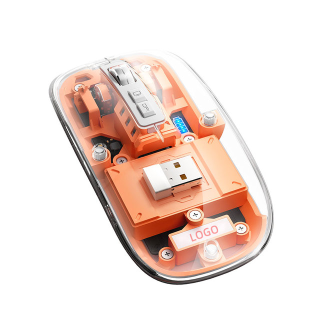 JERTECH Factory M133 Fashion New Product Sem Fio Fecarregavel Mouse Wireless Charging Laptops Transparent Mouse