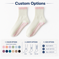 Chaussettes de Pilates pour femmes, logo personnalisé OEM, confortables, en coton tricoté, chaussettes de yoga, chaussettes antidérapantes pour Pilates et exercices de yoga