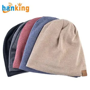 Người Đàn Ông Và Phụ Nữ Mùa Thu Dệt Kim Màu Rắn Thoáng Khí Ấm Áp Dệt Kim Beanie Hat Mùa Xuân Thời Trang Giản Dị Mềm Turban Hat Hip Hop Beanie