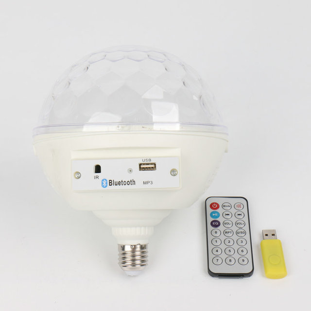 Speaker Smart Remote Control LED Colorful Stage Disco Light Christmas Decoration RGB Auto Rotation Dj Magic Crystal Ball Lamp