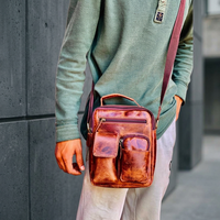 Tas Selempang Pria Kulit Asli Anti Maling Berkualitas Tinggi, Ringan, Desain Vintage, Tahan Air