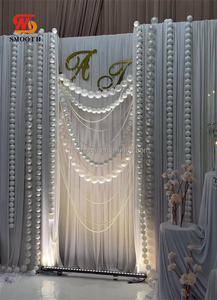 Chaîne de perles blanches géantes lisses, vente chaude, décoration de mariage, fond de scène de luxe, draperie, décoration de fond de fête - Product Image 3