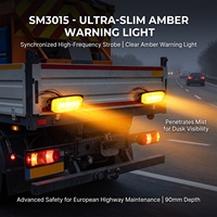 Lampe de secours 12V à 3 LED, barre lumineuse mince, clignotante, ambre et bleue, 9 watts, pour camion, accessoires auto