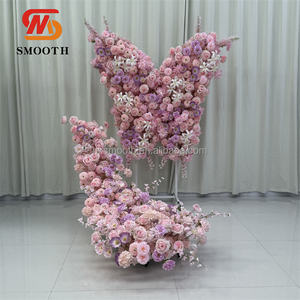 SMOOTH Elegant Wedding Birthday <b>Party</b> <b>Decorative</b> Backdrop Stand Purple Fabric Floral <b>Butterfly</b> Flower - Product Image 6