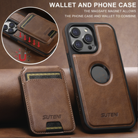 AilesTecca Dompet Kulit Magnetik Mewah untuk iPhone 16 dengan Kantong Kartu yang Dapat Dilepas untuk iPhone 17 Air Pro Max