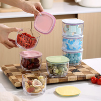 GREENSIDE Bol à dessert transparent empilable et hermétique pour la maison et la cuisine, idéal pour le yaourt, la crème glacée et les friandises