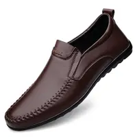 القيادة الاتجاه أحذية من الجلد أعلى طبقة جلد البقر عارضة دواسة البازلاء أسود أحذية من الجلد حذاء رجالي غير رسمي