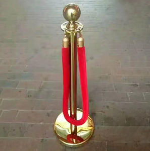 Poste de conserje dorado con cuerda de terciopelo de 1,5 metros y Cuerda de cáñamo Poste de conserje de acero inoxidable - Product Image 4