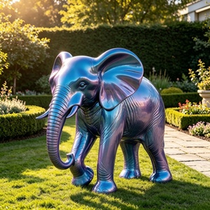 Statue d'éléphant surdimensionnée résistante aux intempéries, artisanat d'art moderne personnalisé, décoration de paysage, ornements de jardin et de parc - Product Image 6