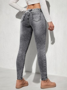 Women's Tight Pencil Pants New Style Women's <b>Stretch</b> <b>Denim</b> Small Legged Pants High Waist Look Slim - Product Image 4