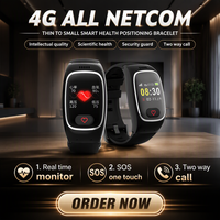 Montre connectée pour personnes âgées L16 Pro, 4G LTE, alarme SOS, détection de chute, GPS, LBS, WiFi, surveillance de l'oxygène sanguin, moniteur de température, tracker de forme physique